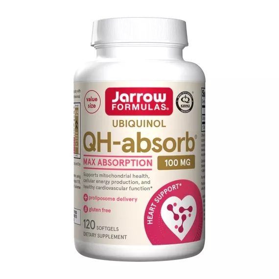 QH-Absorb 100mg 120 softgels - ubiquinol (gereduceerd co-enzym Q10) voor een vitaal hart | Jarrow Formulas