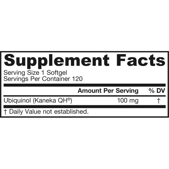 QH-Absorb 100mg 120 softgels - ubiquinol (gereduceerd co-enzym Q10) voor een vitaal hart | Jarrow Formulas
