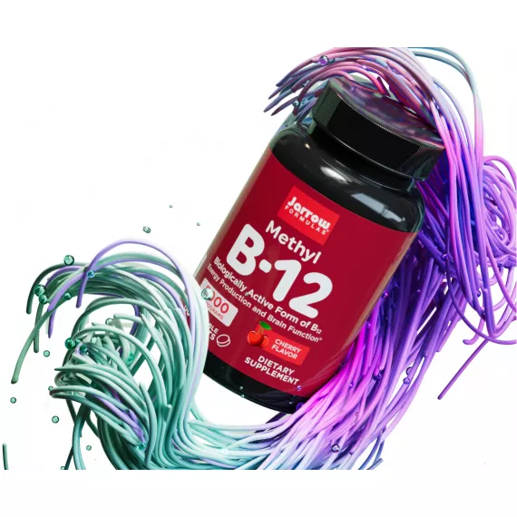 B12 - Methylcobalamine 5000mcg 60 zuigtabletten kersensmaak - de hersenvitamine voor energie, geheugen, stemming, slaap en prestaties | Jarrow Formulas