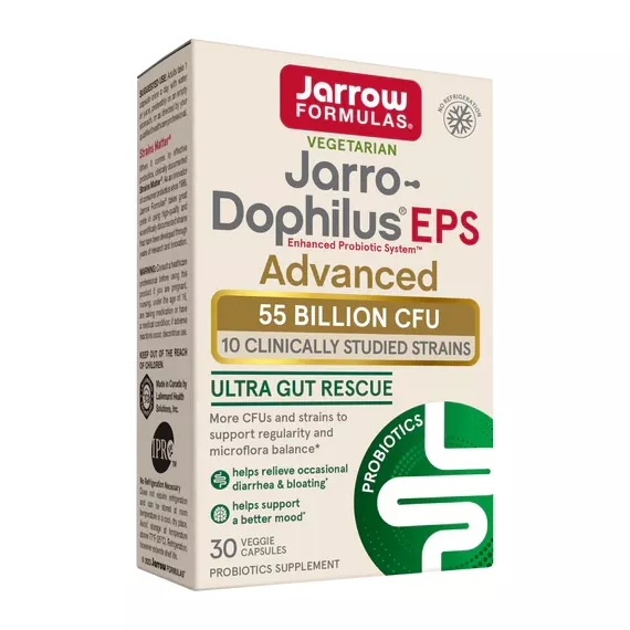 Jarro-Dophilus EPS Ultra Potency 55 billion 30 capsules, the ultimate travel probiotic | Jarrow Formulas
