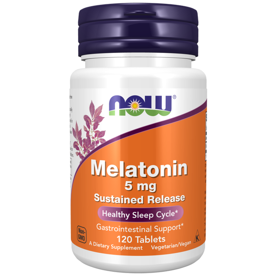 Melatonin 5mg SR 120 tabletten - melatonine in tabletvorm voor een geleidelijke afgifte | NOW