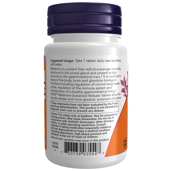 Melatonin 5mg SR 120 tabletten - melatonine in tabletvorm voor een geleidelijke afgifte | NOW