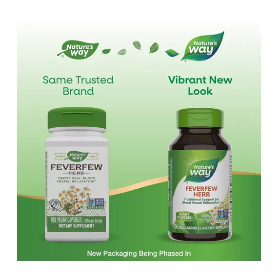 Feverfew Leaves 380mg 100 caps - moederkruid met 0,7% parthenolide | Nature's Way