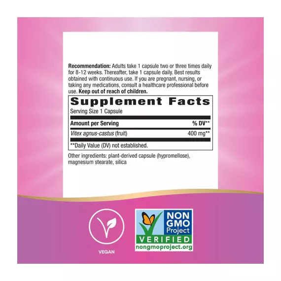 Vitex Fruit 100 capsules - chasteberry | Nature's Way