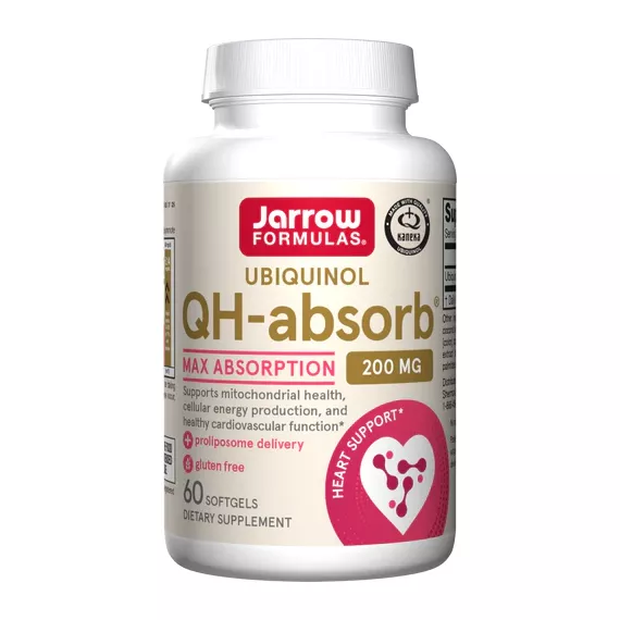 QH-Absorb 200mg 60 softgels - ubiquinol (gereduceerd co-enzym Q10) voor een vitaal hart | Jarrow Formulas
