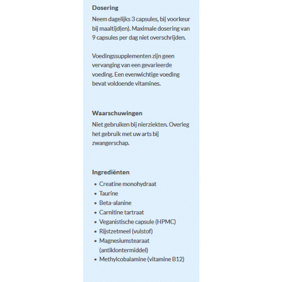 Carnivore Power 180 v-capsules - 5 essentiële 'vleesvoedingsstoffen'  | Power Supplements