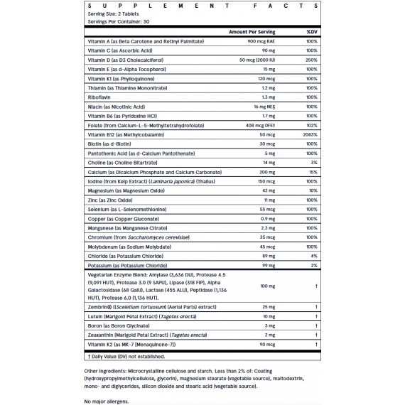 Mood Multi+™ 60 tablets - vitamins, minerals, anti-oxidants, enzymes and herbs for better health and improved mood | Jarrow Formulas