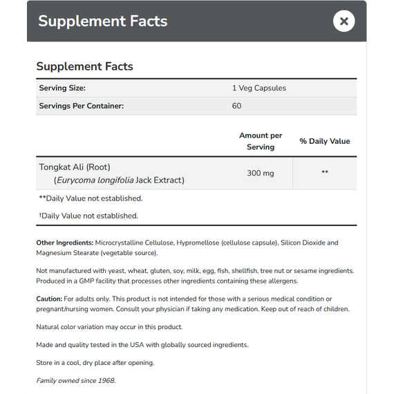 TestoJack 300™ 60 capsules - viriliteitsformule met tongkat ali voor betere seksuele prestaties | NOW
