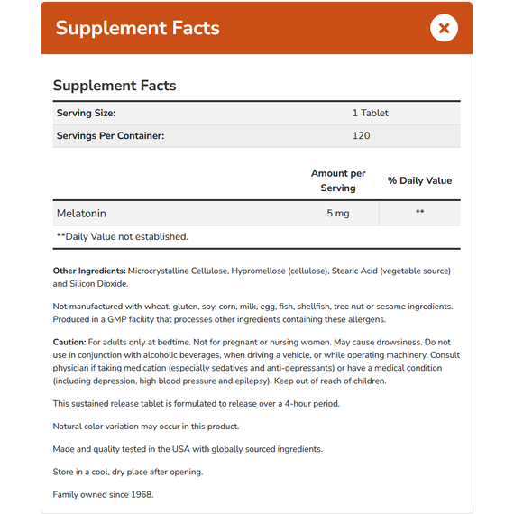 Melatonin 5mg SR 120 tabletten - melatonine in tabletvorm voor een geleidelijke afgifte | NOW