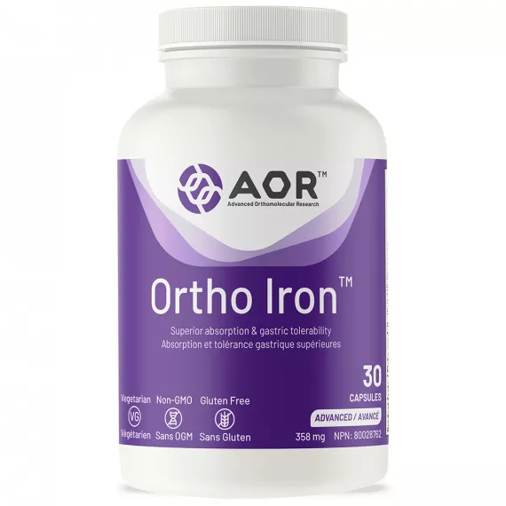 Ortho Iron 30 capsules - iron, lactoferrin and vitamins help to prevent iron deficiency | AOR