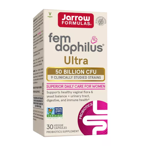 Fem-Dophilus® Ultra 50 miljard 30 capsules - temperatuurstabiel 4-in-1 vrouwenprobioticum voor een gezonde vagina, urinewegen, spijsvertering en immuunsysteem | Jarrow Formulas