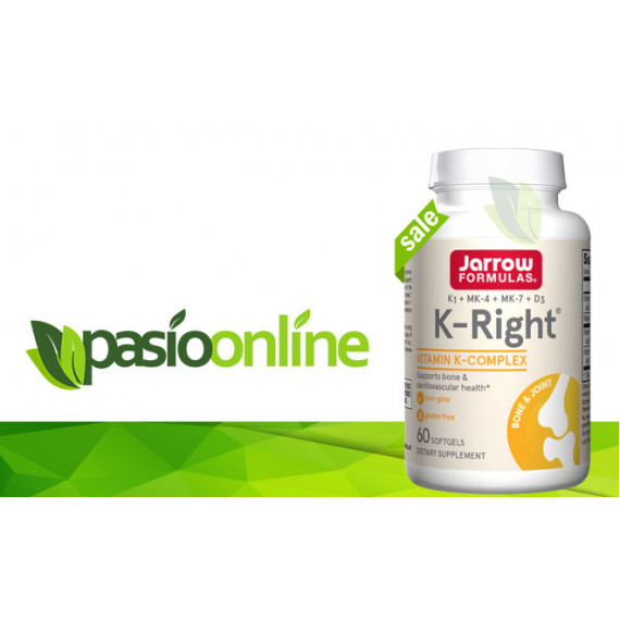 K-Right 60 softgels  - K1 + MK-4 + MK-7 + D3 - geoptimaliseerd vitamine K-complex voor sterke botten | Jarrow Formulas