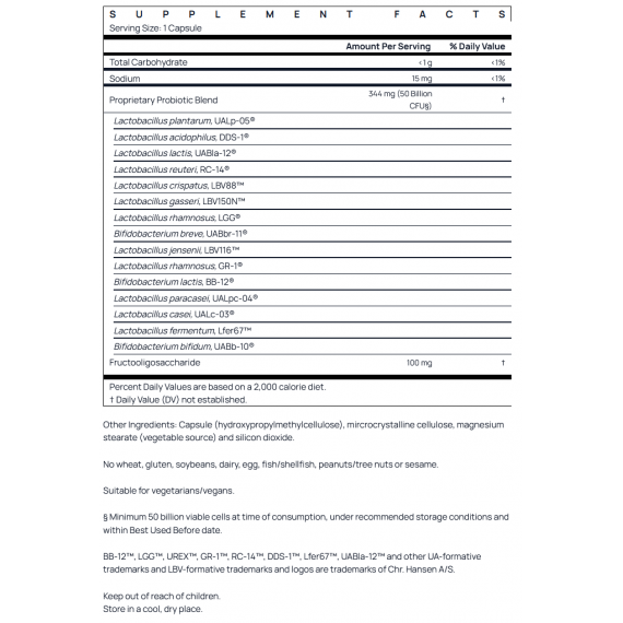 Fem-Dophilus® Ultra 50 miljard 30 capsules - temperatuurstabiel 4-in-1 vrouwenprobioticum voor een gezonde vagina, urinewegen, spijsvertering en immuunsysteem | Jarrow Formulas