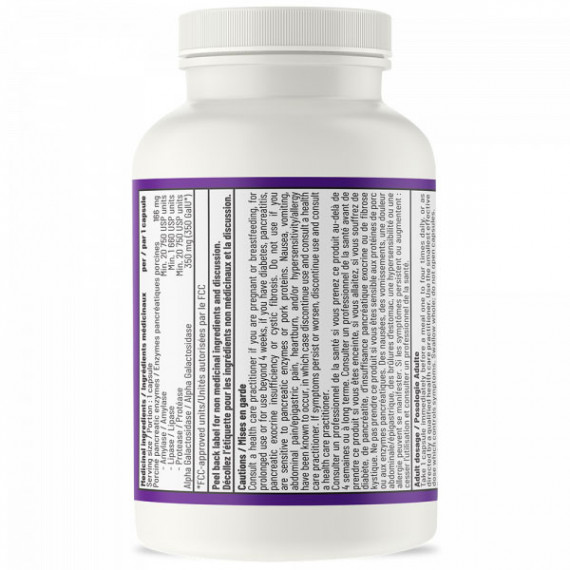 AOR Zymes 100 capsules - amylase , alpha-galactosidase, protease, lipase | AOR