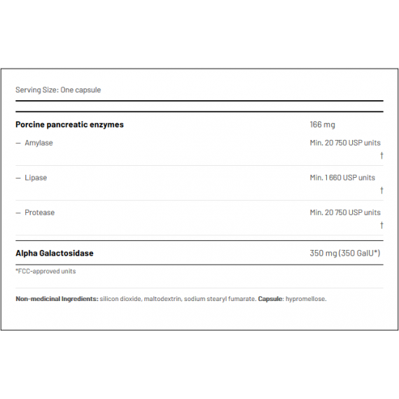 AOR Zymes 100 capsules - amylase , alpha-galactosidase, protease, lipase | AOR