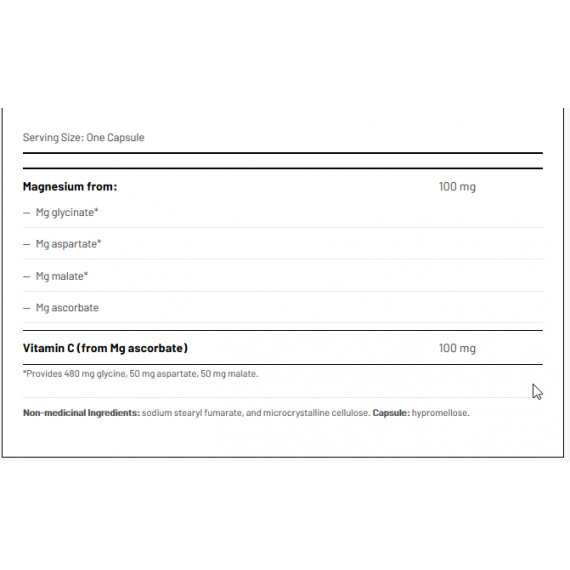 Advanced Magnesium Complex 90 caps  - glycinate, aspartate, malate, ascorbate | AOR