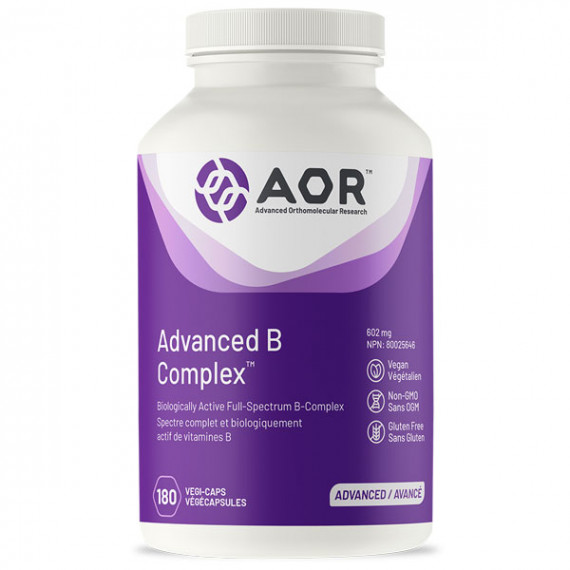 B - Advanced B-complex 180 capsules -  benfotiamine, methyl-B12, 5MTHF and pantethine | AOR Advanced Orthomolecular Research