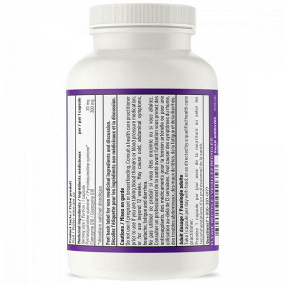 Cogni-Q PQQ 20mg + Q10 300mg 30 capsules - pyrroloquinoline quinone + ubiquinone (co-enzym Q10) | AOR