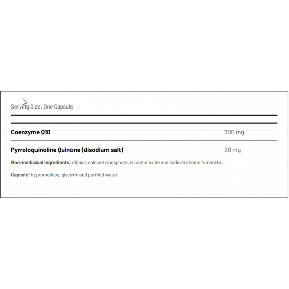 Cogni-Q PQQ 20mg + Q10 300mg 30 capsules - pyrroloquinoline quinone + ubiquinone (co-enzym Q10) | AOR