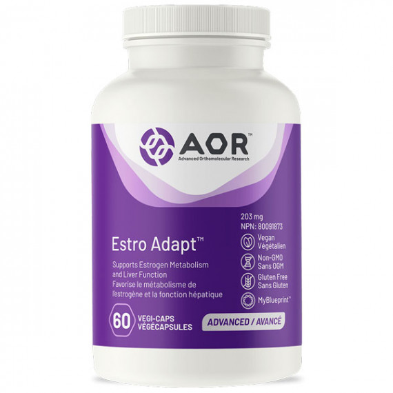 Estro Adapt 60 capsules - broccoli (DIM), hop, calciumglucaraat en choline, voor betere balans tussen goed en slecht oestrogeen | AOR
