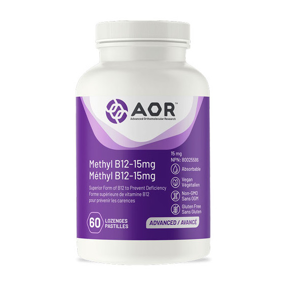 B12 - Methylcobalamin Ultra 15mg 60 lozenges | AOR Advanced Orthomolecular Research