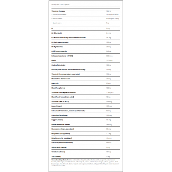 Multi Basics 3 multivitamin 180 capsules | AOR Advanced Orthomolecular Research