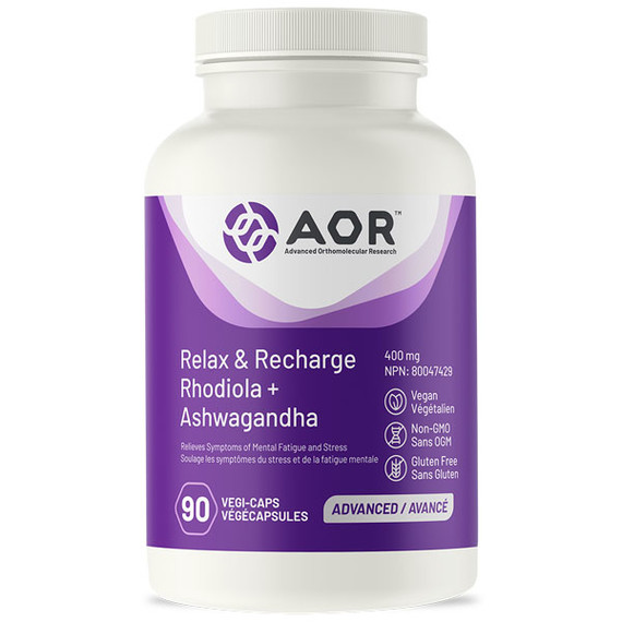 Relax and Recharge 90 capsules - ashwagandha and rhodiola | AOR Advanced Orthomolecular Research