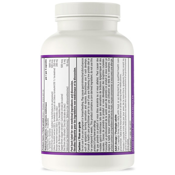 ThyroSupport 90 capsules - tyrosine, Coleus forskohlii, Bacopa monnieri & iodine supports thyroid function | AOR