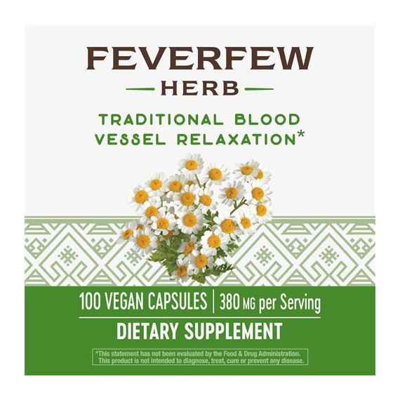 Feverfew Leaves 380mg 100 caps - moederkruid met 0,7% parthenolide | Nature's Way