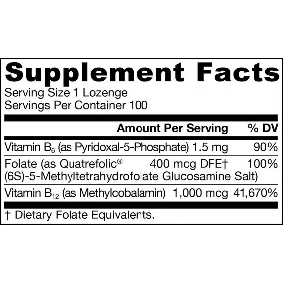 B - Methyl B12 1mg & MethylFolate 400mcg 100 lozenges | Jarrow Formulas