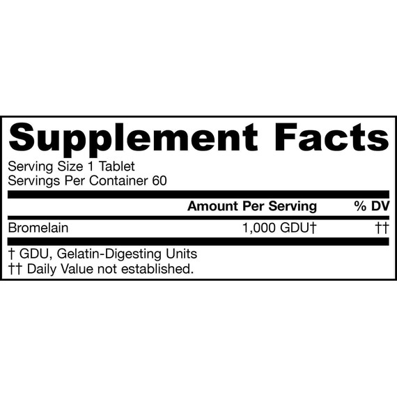 Bromelain 1000GDU 60 tabletten  -  bromelaïne voor betere spijsvertering en gezonde ontstekingsreactie | Jarrow Formulas