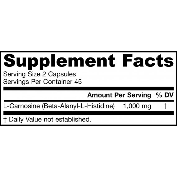 Carnosine 90 capsules - dipeptide alanine-histidine for cellular rejuvenation | Jarrow Formulas