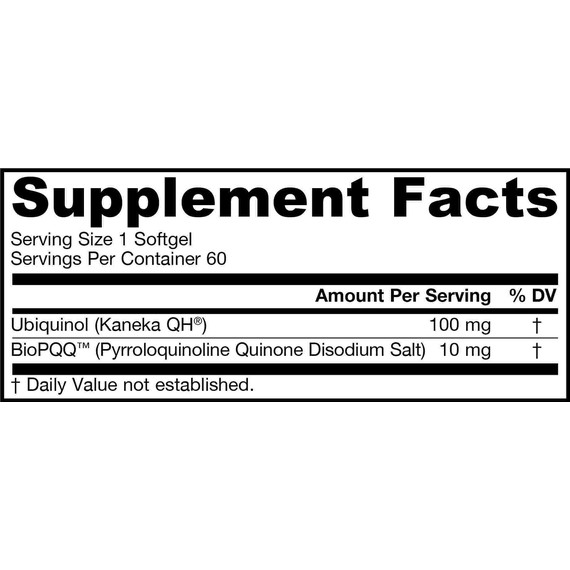 PQQ+Q10 - QH-absorb 100mg + PQQ 10mg 60 softgels value-size - ubiqunol+PQQ promotes the creation of new mitochondria | Jarrow Formulas