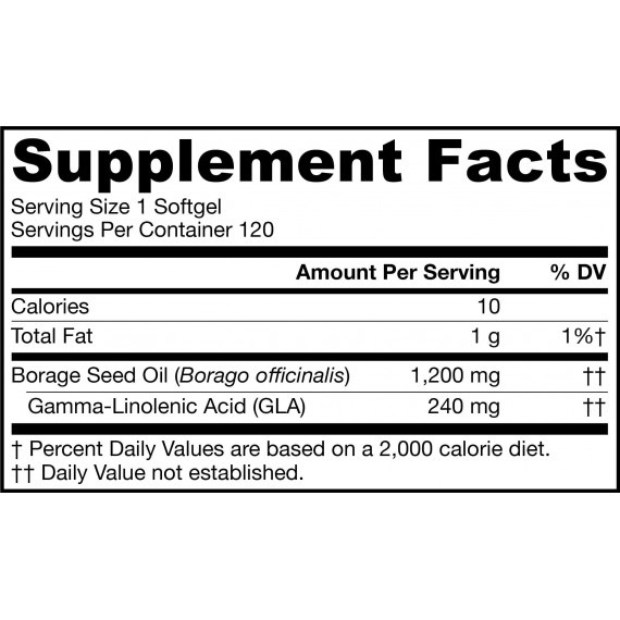 Borage GLA-240 120 softgels - gamma linoleic acid,  promotes healthy skin and immune function | Jarrow Formulas