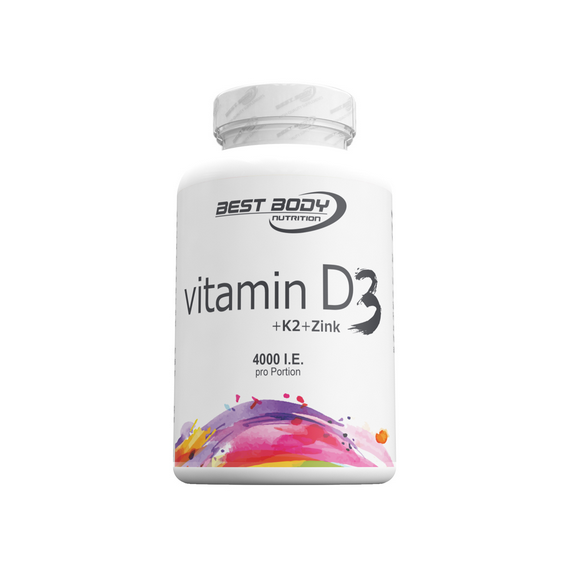 D+K+Zn - Vitamin D3 4000iu + K2 60mcg + zinc 80 tablets | Best Body Best Body Nutrition