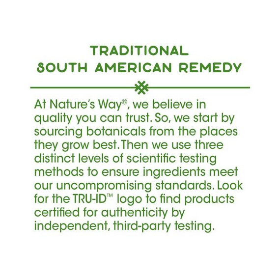 Pau d'Arco inner bark 180 capsules - traditional botanical ingredient of the rainforest | Nature's Way