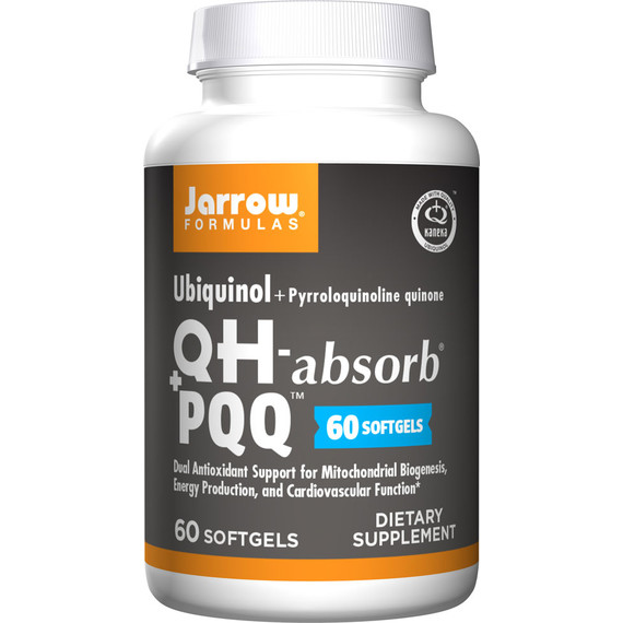PQQ+Q10 - QH-absorb 100mg + PQQ 10mg 60 softgels value-size - ubiqunol+PQQ promotes the creation of new mitochondria | Jarrow Formulas