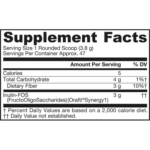 Inulin & FOS 180g - FructoOligoSaccharides, promotes production of short chain fatty acids | Jarrow Formulas