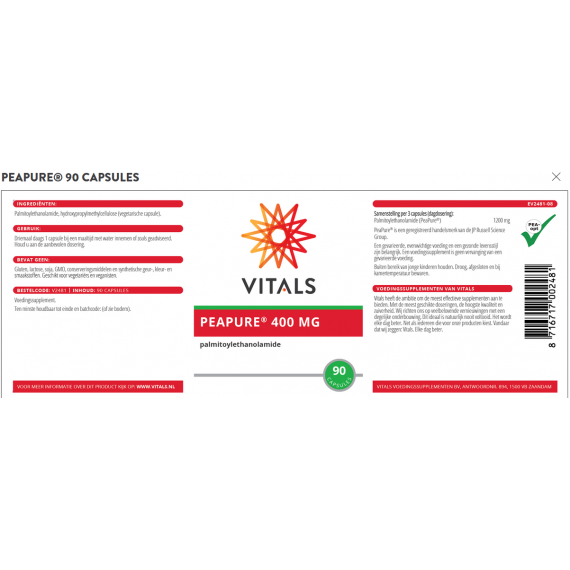 PEA Pure 90 capsules - palmitoylethanolamide | Vitals