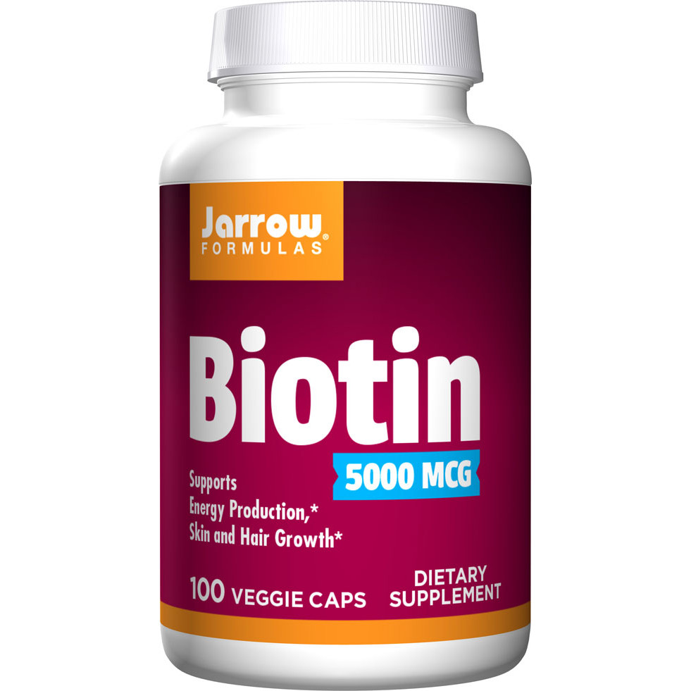 Biotin 5mg 100 capsules - vitamin H for healthy hair | Jarrow Formulas |  Pasio Online